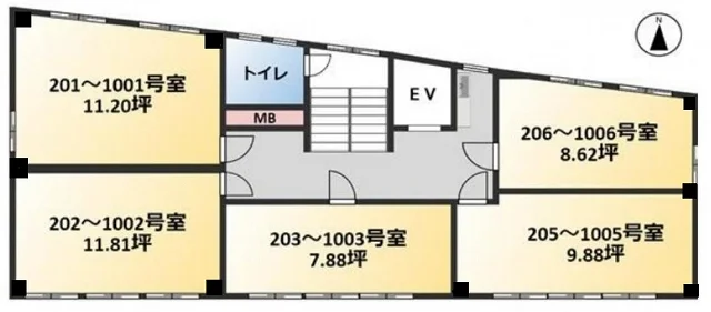 ユニオン小石川第1ビル 6 フロア図面 1