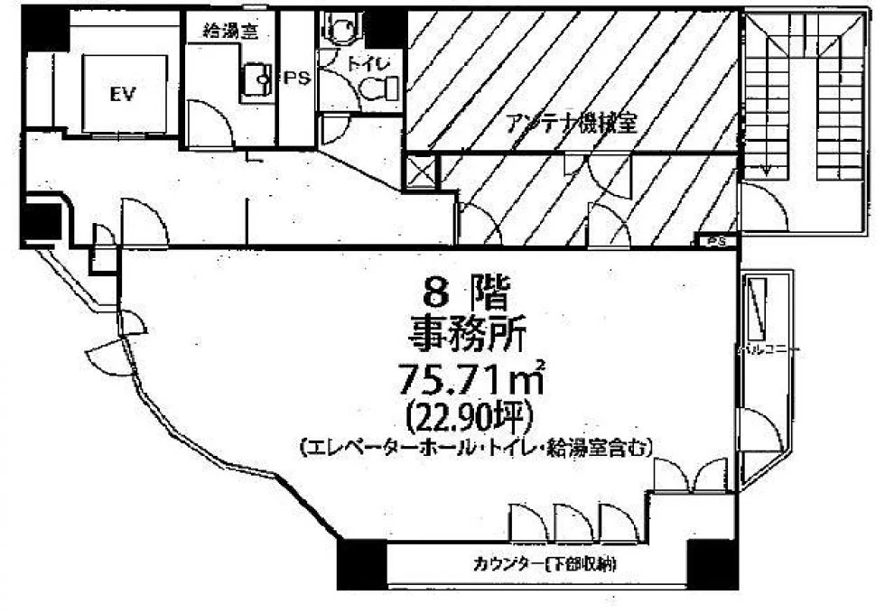 イトークリエイト小石川ビル 8 フロア図面 1