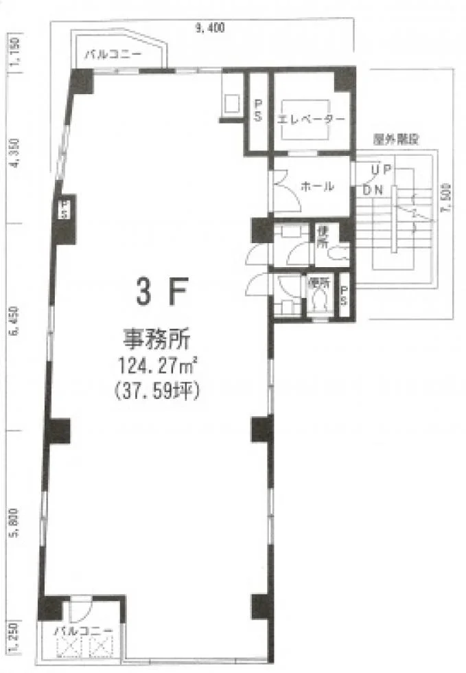 聖堂前ビル 3 フロア図面 1