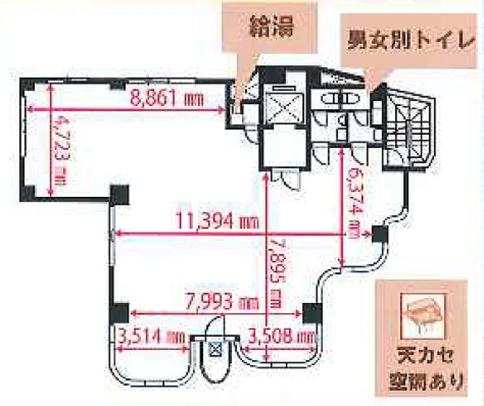 ワコーレ千駄木ビル 4 フロア図面 1
