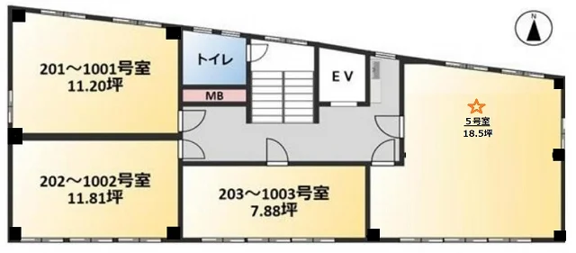 ユニオン小石川第1ビル 7 フロア図面 1
