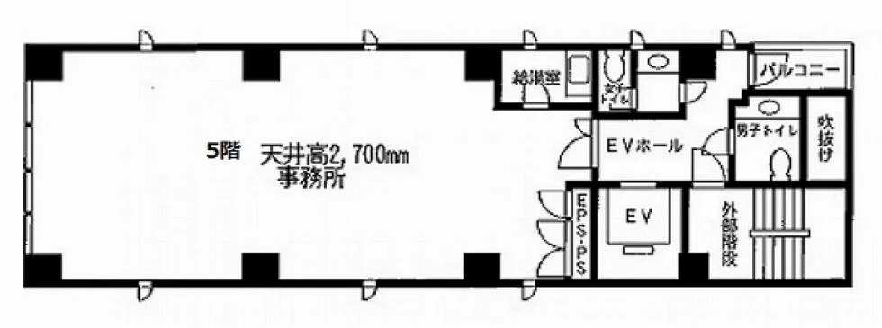 エー・ゼットキュウブビル 5 フロア図面 1