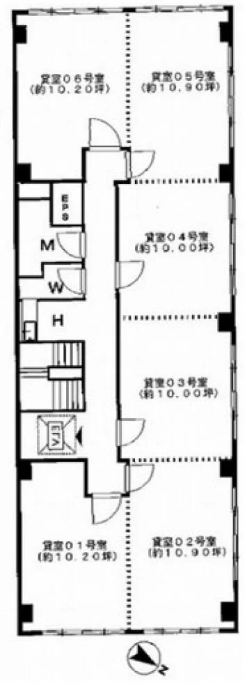 喜助新千代田ビル 4 フロア図面 11