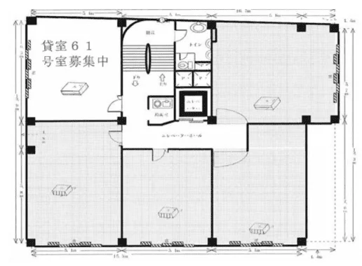 山城第3ビル 6 フロア図面 1