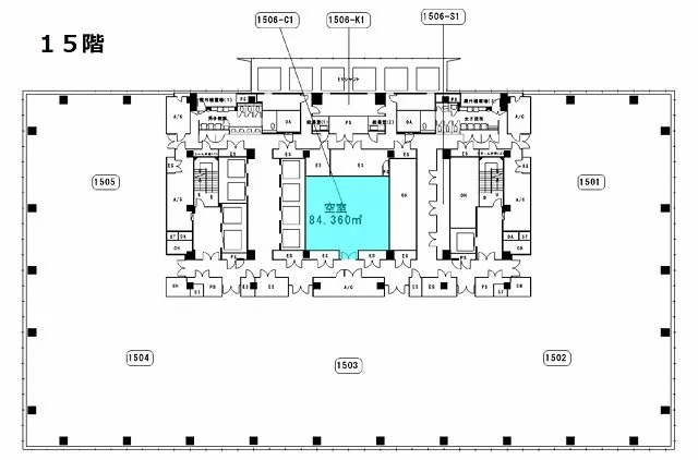 グラントウキョウサウスタワー 15 フロア図面 9