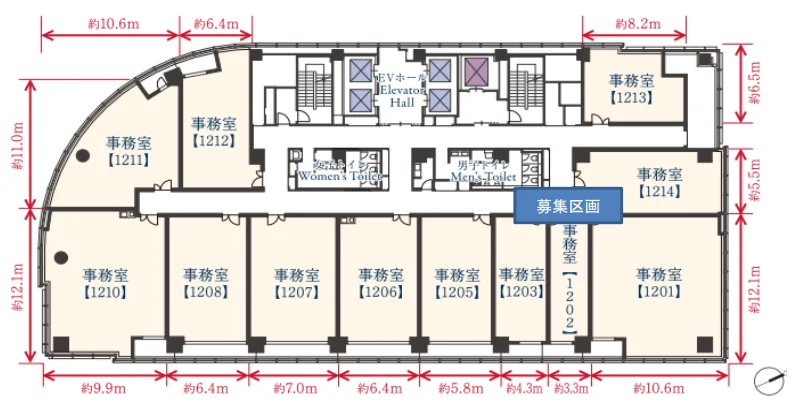 WATERRAS ANNEX(ワテラスアネックス) 12 フロア図面 5