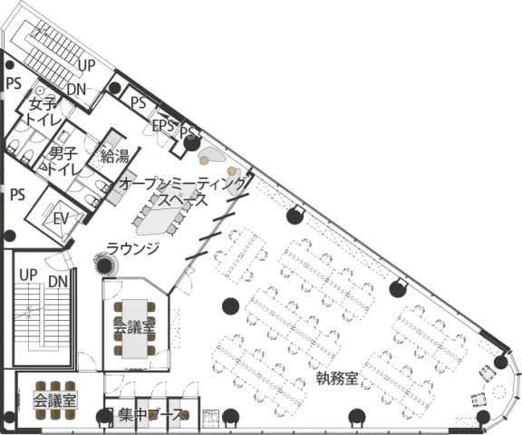 THE CROSS 一番町 3 フロア図面 1