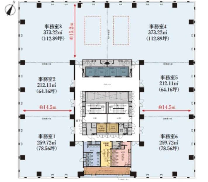 (仮称)野村不動産日本橋本町ビル計画 6 フロア図面 3