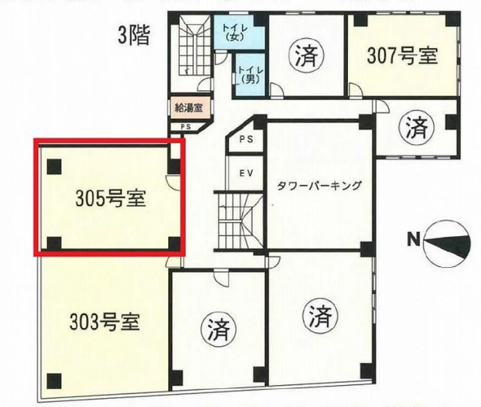 日本橋中央ビル 3 フロア図面 1
