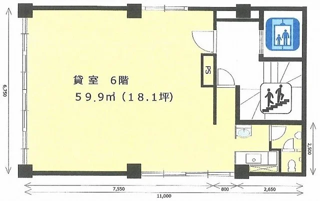 兜町第3ビル 6 フロア図面 11