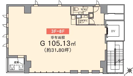 GINZAカムイビル 4 フロア図面 4