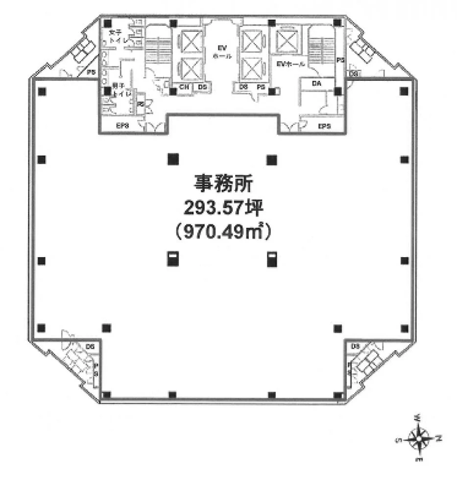東京パークサイドビル 14 フロア図面 1