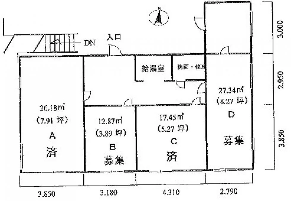 貸事務所 江東区新木場2-6-3 2 フロア図面 1
