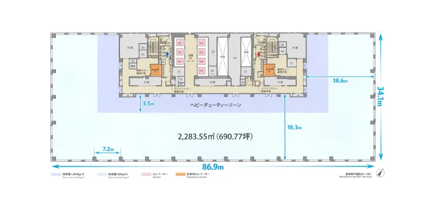 ダイバーシティ東京オフィスタワー 11 フロア図面 7