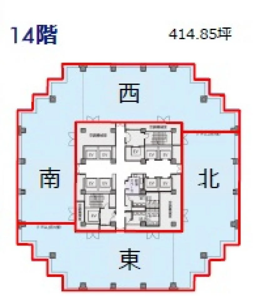 青海フロンティアビル 14 フロア図面 1
