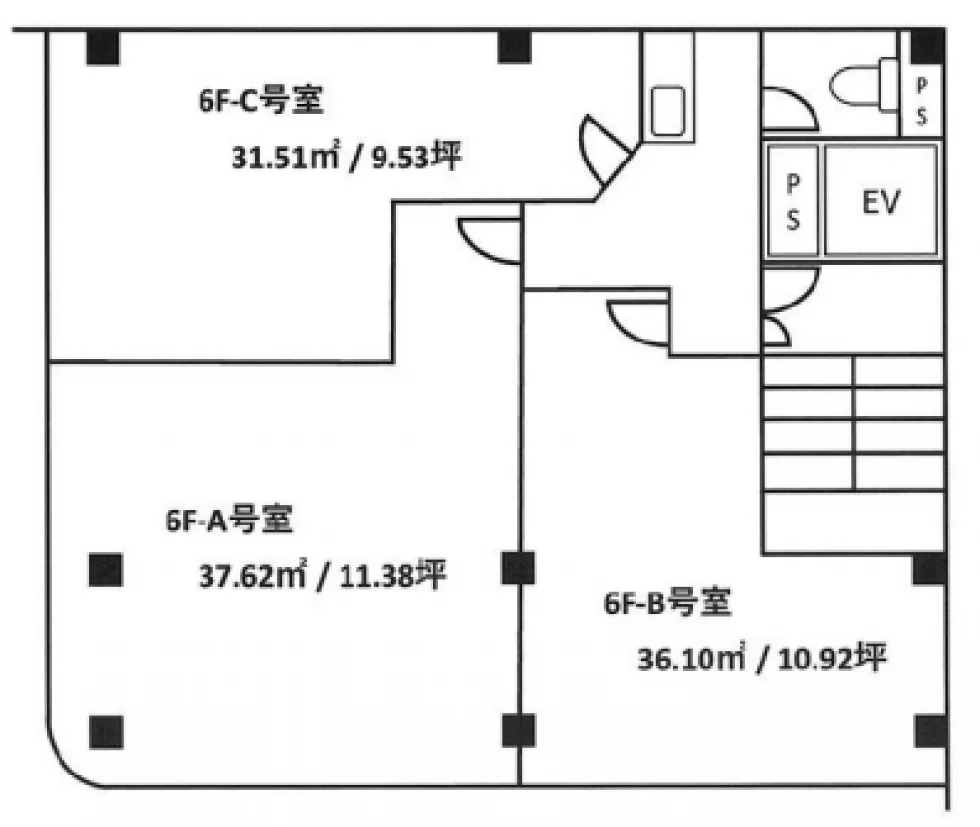 西山興業西新橋ビル 6 フロア図面 5