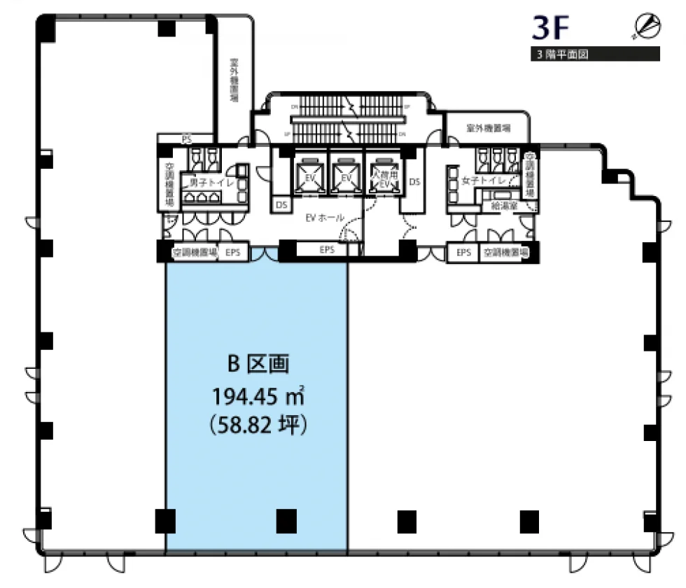 BPRプレイス神谷町 3 フロア図面 1