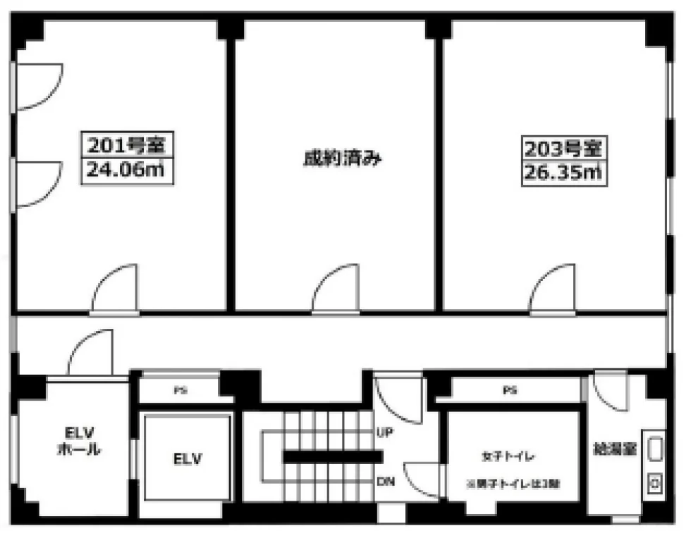 芝大門RUビル 2 フロア図面 1