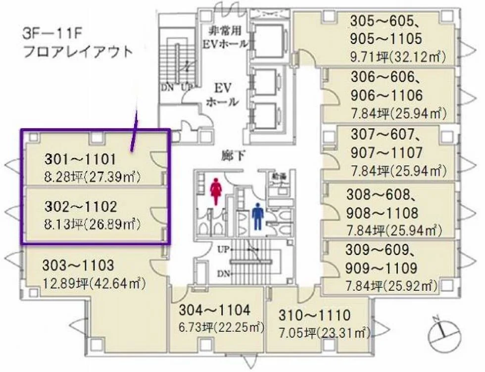 クロスオフィス内幸町 10 フロア図面 29