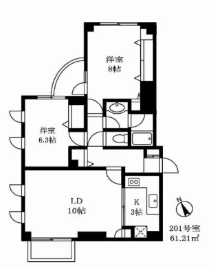 コルザ奥沢Ⅱ 2 フロア図面 1