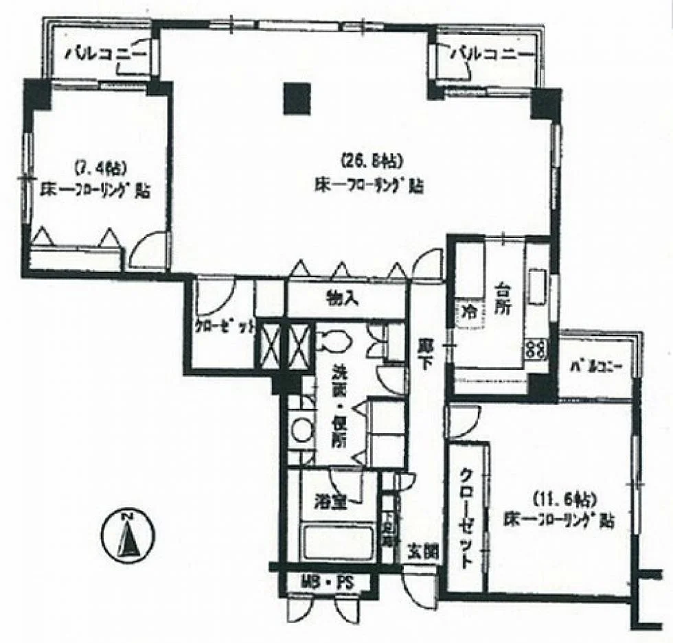 オンデンフラット 3 フロア図面 10