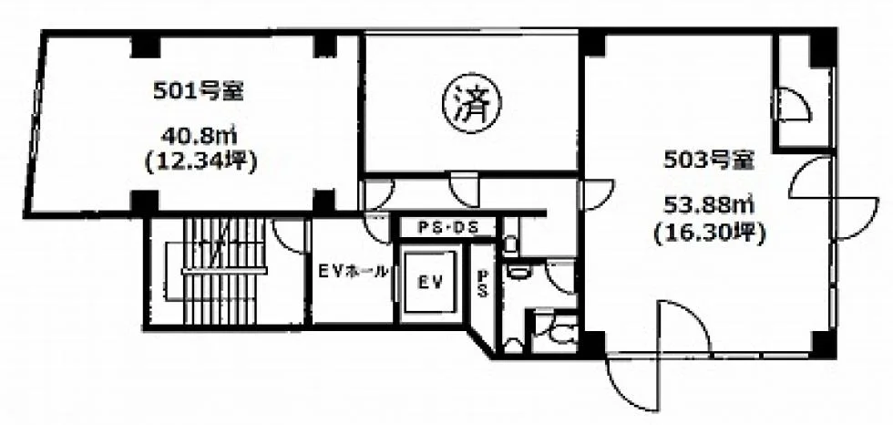 八ツ橋ビル 5 フロア図面 1