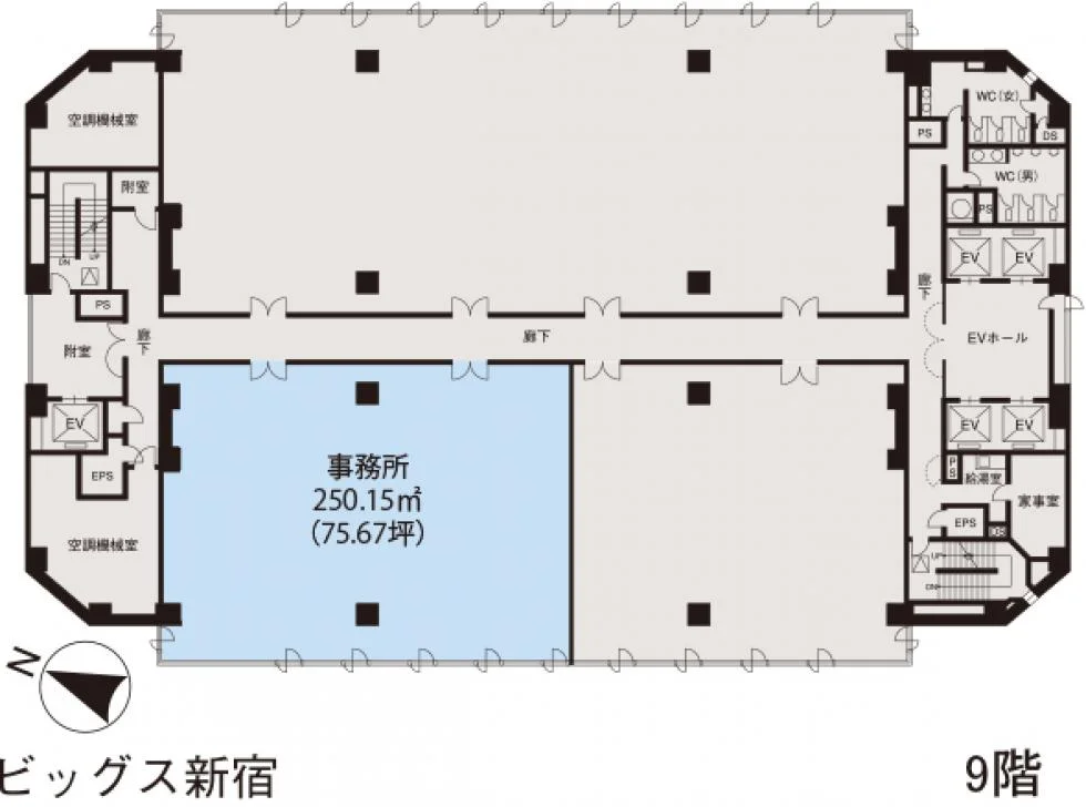 ビッグス新宿ビル 9 フロア図面 1
