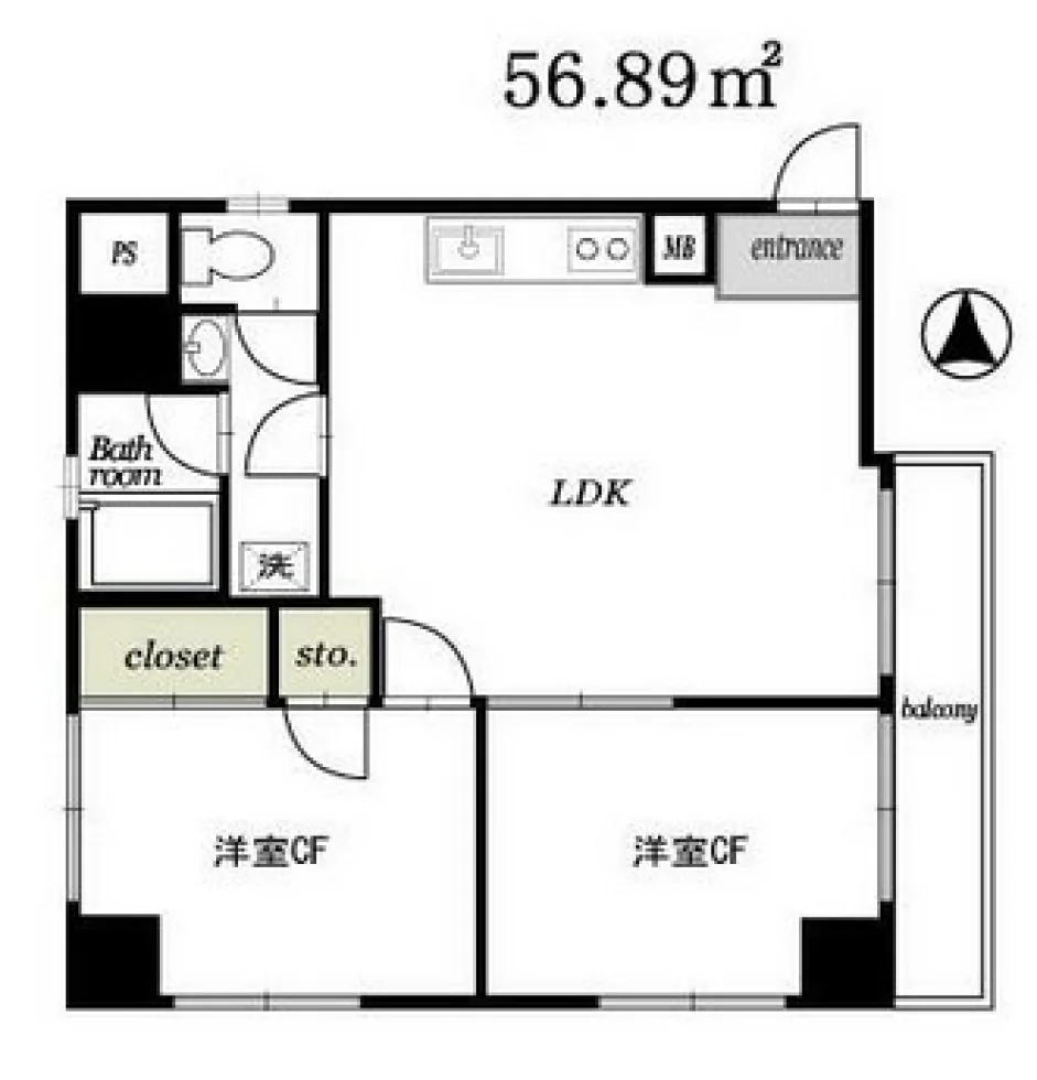 成子坂ハイツ 4 フロア図面 8