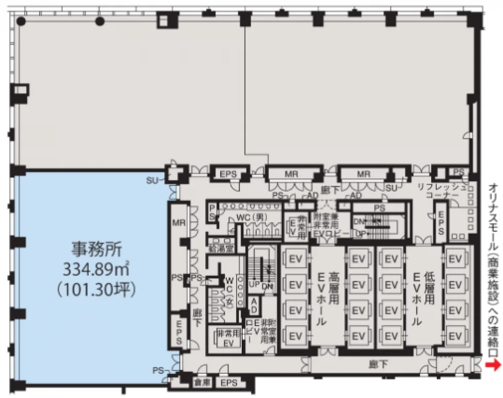 オリナスタワー 4 フロア図面 1
