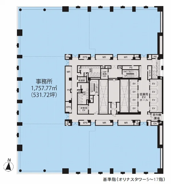 オリナスタワー 9 フロア図面 1