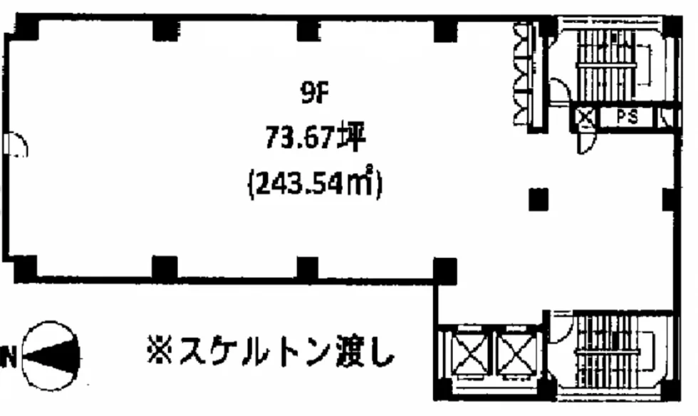HULIC&New雷門ビル 3 フロア図面 1