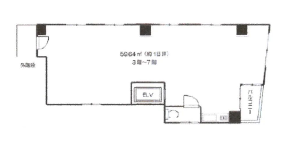 NWビル花川戸 6 フロア図面 1