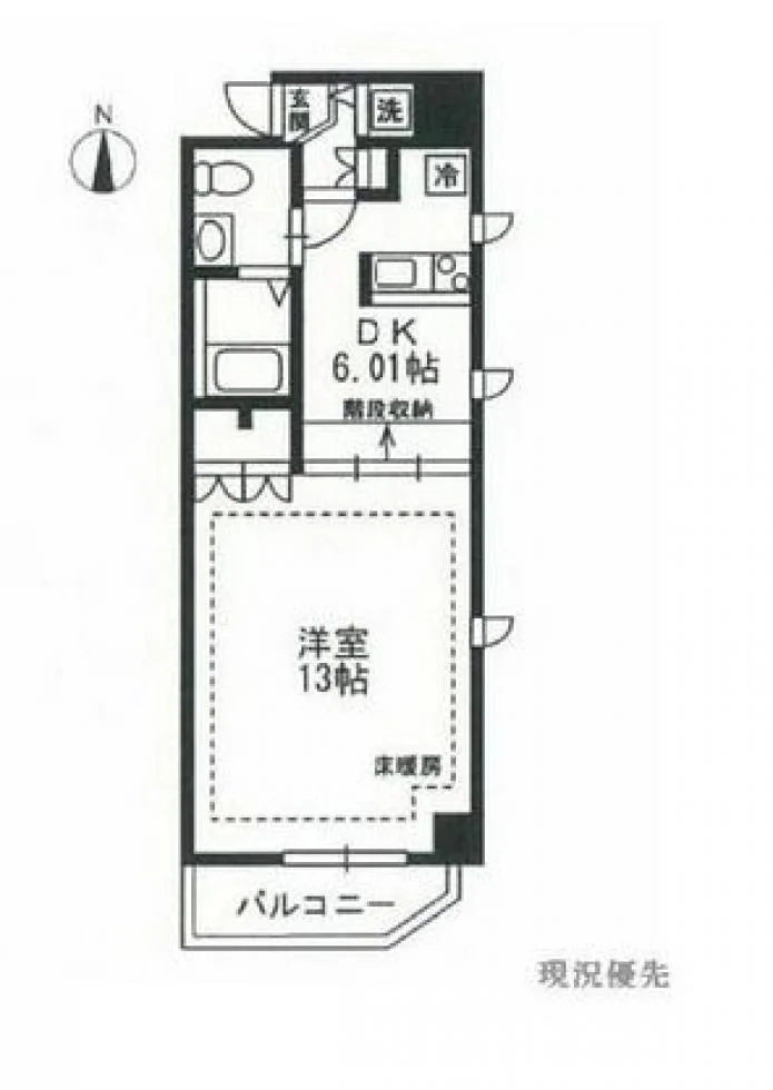 レジディア上野御徒町ビル 6 フロア図面 1