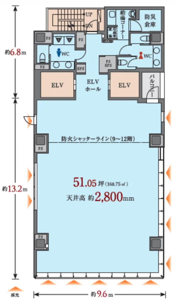 阪急阪神上野御徒町ビル 3 フロア図面 1