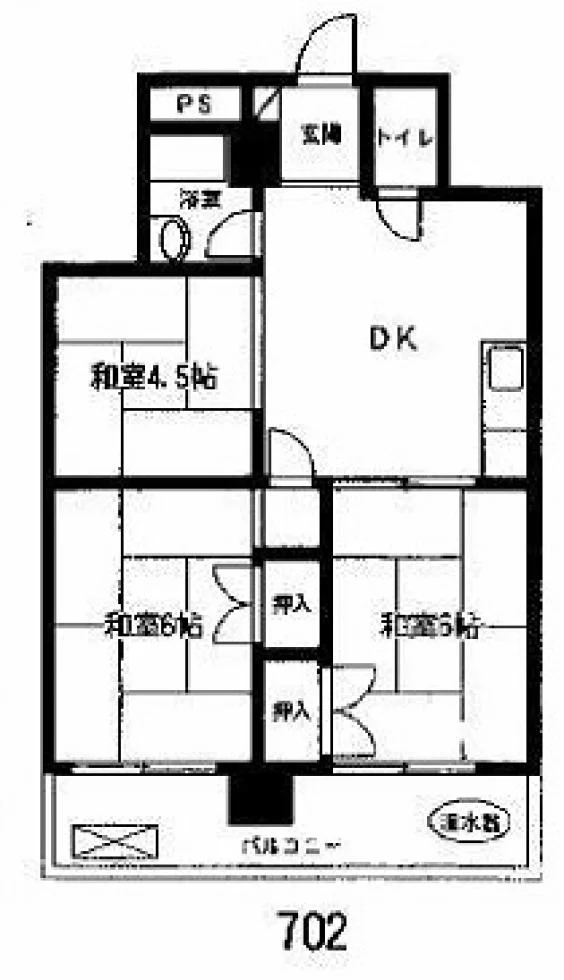 寛永寺坂ハイム 7 フロア図面 1