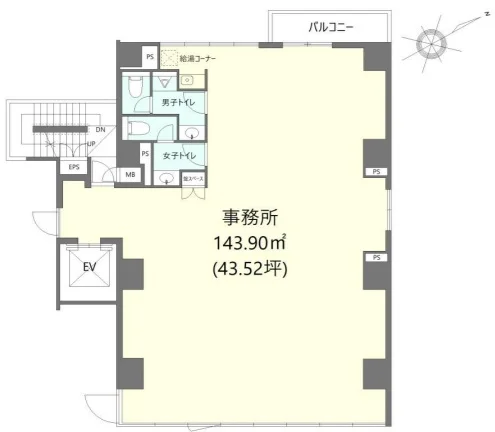 雷門長谷川ビル 6 フロア図面 1