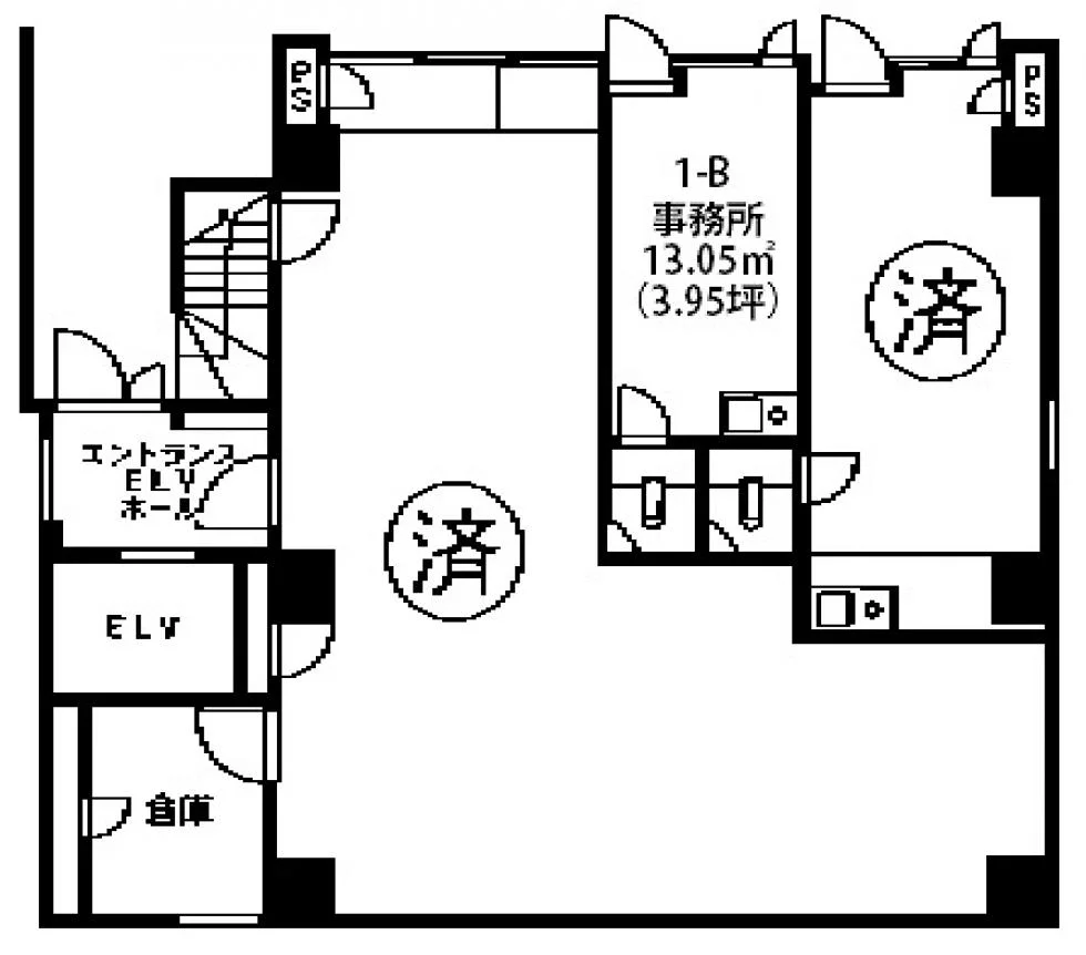 清水ビル 1 フロア図面 1