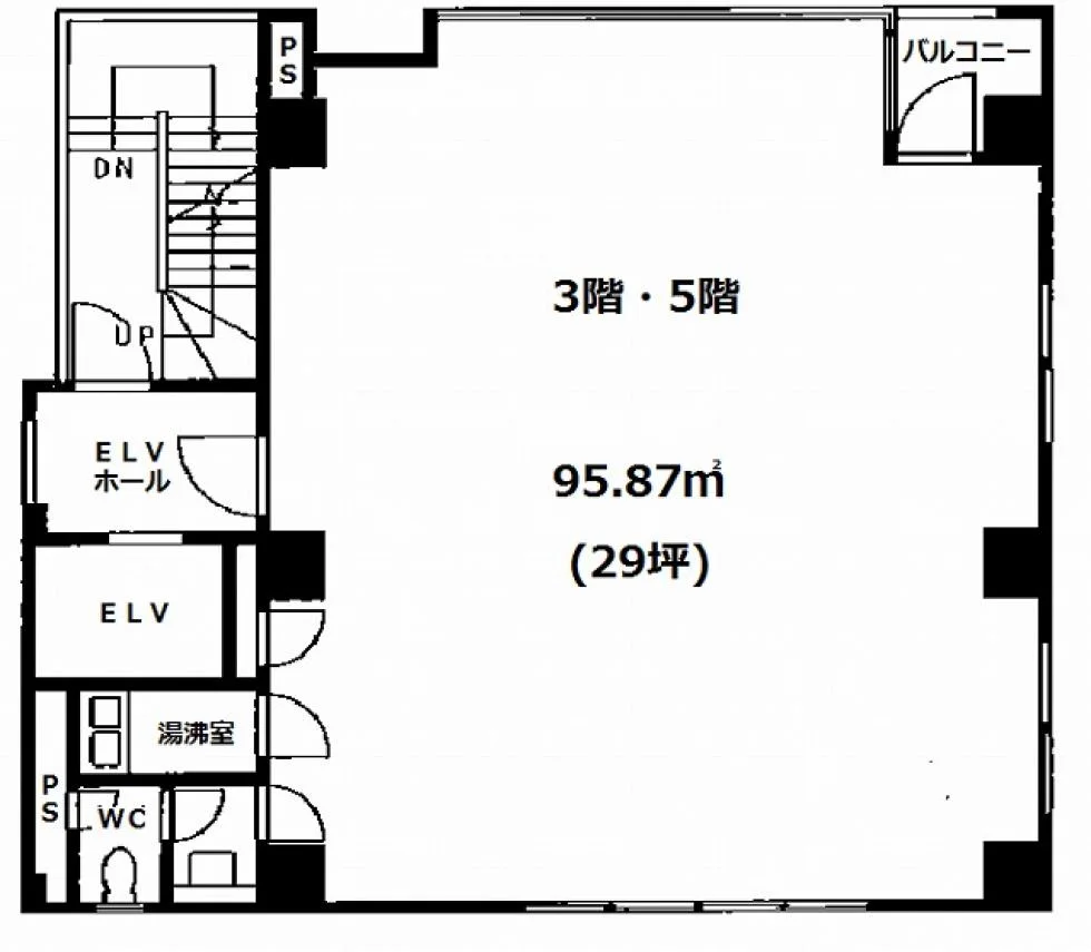 清水ビル 3 フロア図面 1