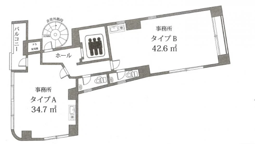 寺嶋ビル 4 フロア図面 1