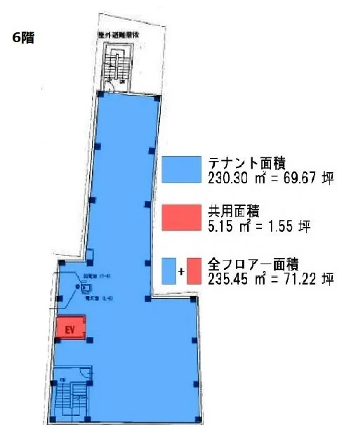 ニューガイアビルディング西中洲No.84 6 フロア図面 1