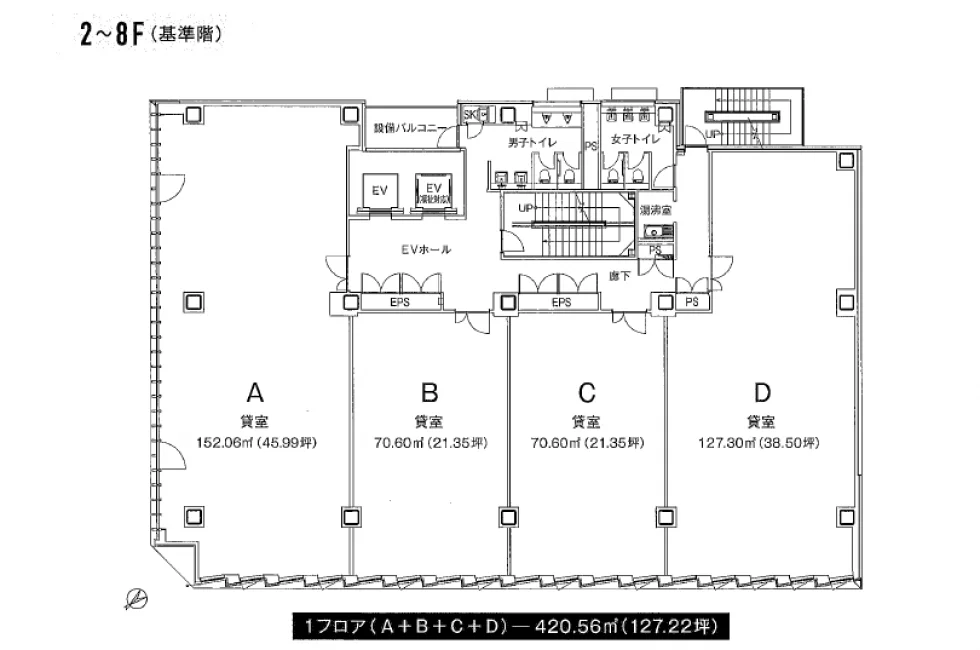 博多祇園NKビル 8 フロア図面 42