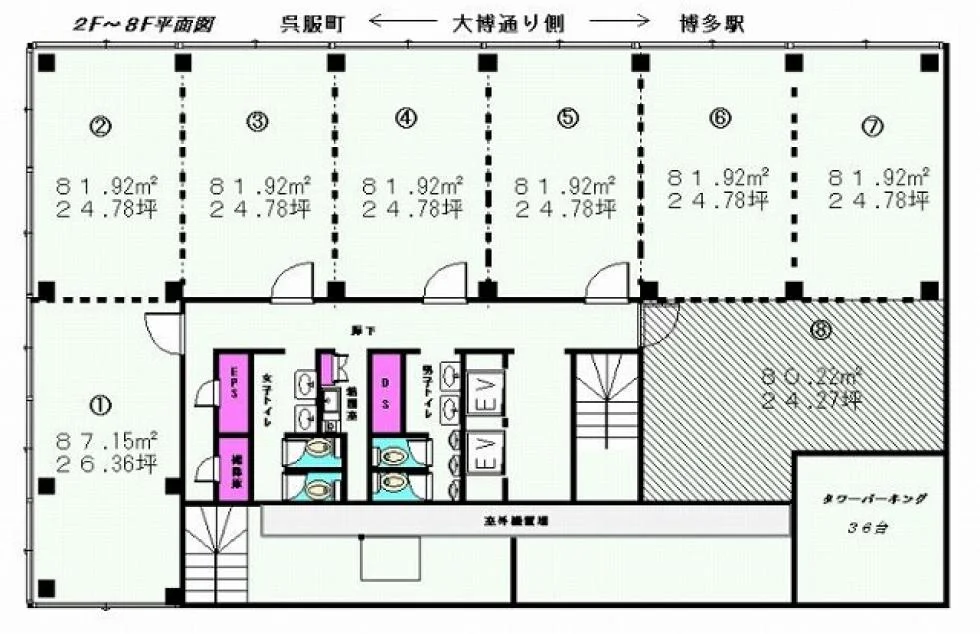 オーシャン博多ビル 4 フロア図面 30
