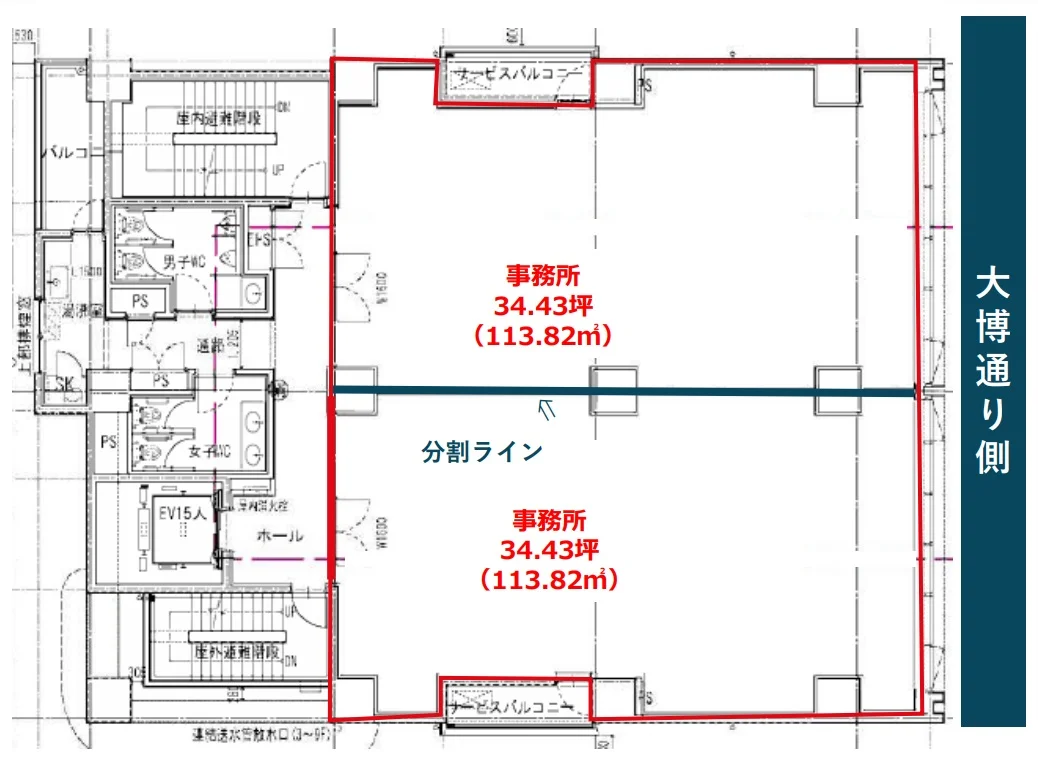 L.Biz呉服町 3 フロア図面 24